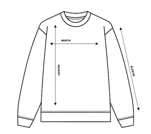 Size Guide Sweatshirt size reference