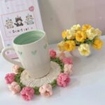 Handmade Crochet Flower Coaster & Bouquet Blanket, Mother's Day Gift, Birthday Gift for Besties 3