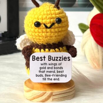 Cute Mini Crochet Positive Bee, Thank You Gift for Wife, Teacher, Nurse 1