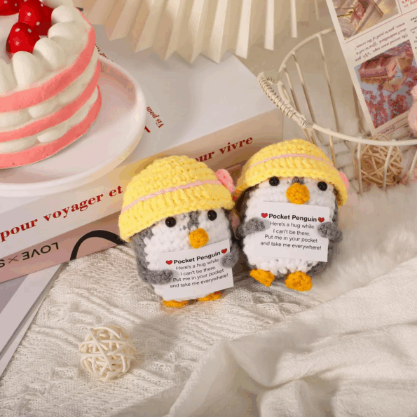 Handmade Crochet Emotional Support Penguin, Motivational Gift for Her 3
