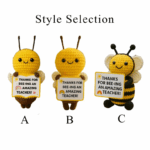 Handmade Crochet Positive Bee, Thank You Teacher Gift & Desk Decor 3