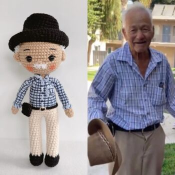 Custom Portrait Doll – Handmade Crochet Look Alike Amigurumi, Personalized Memorial Doll, Anniversary Gift, Unique Gift for Dad 2