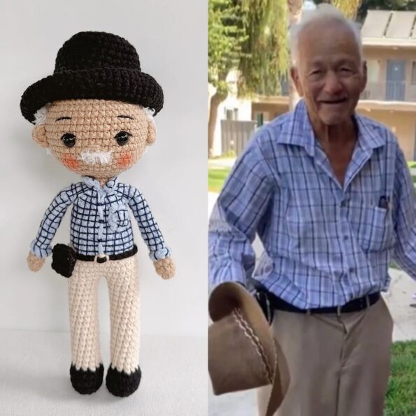 Custom Portrait Doll – Handmade Crochet Look Alike Amigurumi, Personalized Memorial Doll, Anniversary Gift, Unique Gift for Dad 2
