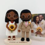 Custom Wedding Couple Dolls – Handmade Crochet Amigurumi Gift for Newlyweds, Personalized Anniversary Keepsake, Unique Wedding Decoration 3