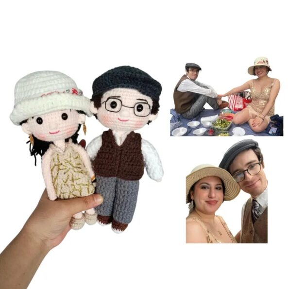 Custom Crochet Couple Portrait Doll Personalized Anniversary Gift 3