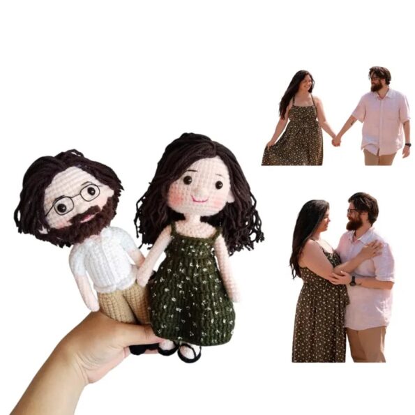 Custom Crochet Couple Portrait Doll Personalized Anniversary Gift 4