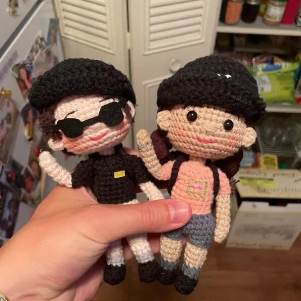 Custom Crochet Couple Portrait Doll Personalized Anniversary Gift 1