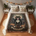 Personalized Pet Halloween Blanket – Custom Woven Throw 3