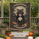 Personalized Pet Halloween Blanket – Custom Woven Throw 3