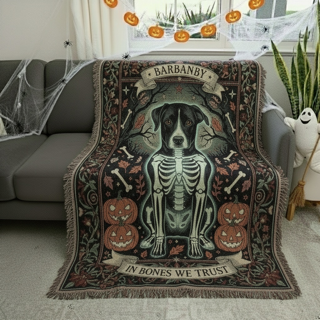 2025 Custom Pet Lovers Blanket – Skeleton Personalized Halloween Woven Throw 3 2025 Custom Pet Lovers Blanket – Skeleton Personalized Halloween Woven Throw 3