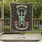 2025 Custom Pet Lovers Blanket – Skeleton Personalized Halloween Woven Throw 2