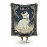 2025 Heavenly Pet Memorial Blanket – Personalized Woven Cat Tribute Throw 2