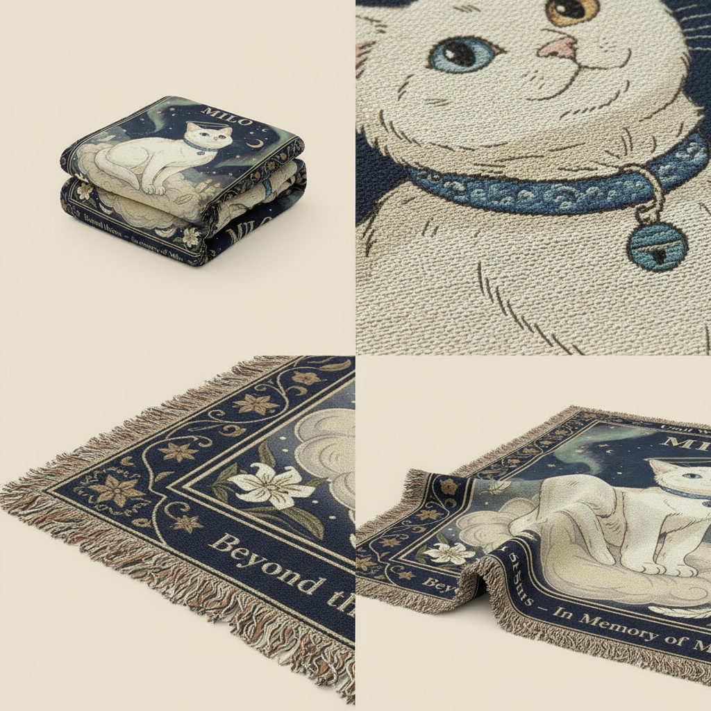 2025 Heavenly Pet Memorial Blanket – Personalized Woven Cat Tribute Throw 5 2025 Heavenly Pet Memorial Blanket – Personalized Woven Cat Tribute Throw 5