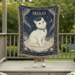 2025 Heavenly Pet Memorial Blanket – Personalized Woven Cat Tribute Throw 2