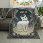 2025 Heavenly Pet Memorial Blanket – Personalized Woven Cat Tribute Throw 2
