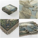Enchanting Deer Couple Woven Blanket – Personalized Moonlit Throw 3