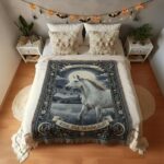 Mystical Horse Woven Throw – Ride the Moonlight Cotton Blanket 5