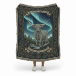 Celestial Highland Cow Woven Blanket – Where Magic Meets