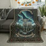 Celestial Highland Cow Woven Blanket – Where Magic Meets