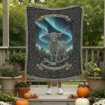 Celestial Highland Cow Woven Blanket – Where Magic Meets