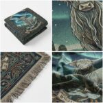 Celestial Highland Cow Woven Blanket – Where Magic Meets