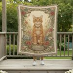 Garden of Memories Pet Remembrance Blanket –Custom Woven Floral