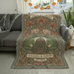 2025 Romantic Couple Frogs Woven Throw – Personalized Art Nouv