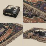 2025 Midnight Witch’s Familiar – Gothic Cat Woven Tapestry Throw Blanket