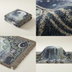 2025 Moon Spirits Wolf Couple Woven Blanket – Mystical Celtic Design 3