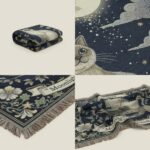Moonlight Whiskers Mystical Cat Woven Throw – Enchanting Celestial Blanket 2