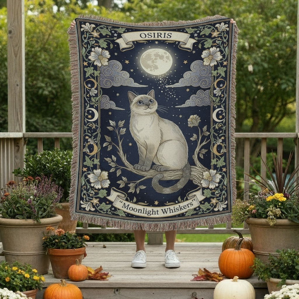 Moonlight Whiskers Mystical Cat Woven Throw – Enchanting Celestial Blanket 2 Moonlight Whiskers Mystical Cat Woven Throw – Enchanting Celestial Blanket 2