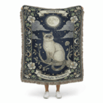 Moonlight Whiskers Mystical Cat Woven Throw – Enchanting Celestial Blanket 2