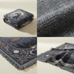 2025 Over the Moon Custom Cat Halloween Woven Blanket – Magical Personalized Throw1