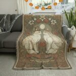 Until We Meow1 Cat Wedding Woven Blanket – Personalized Art Nouveau Keepsa