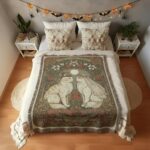 Until We Meow1 Cat Wedding Woven Blanket – Personalized Art Nouveau Keepsa