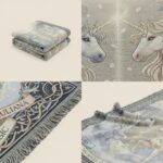 Bound by Light Unicorn Woven Blanket – Mystical Celtic Romance Throw2