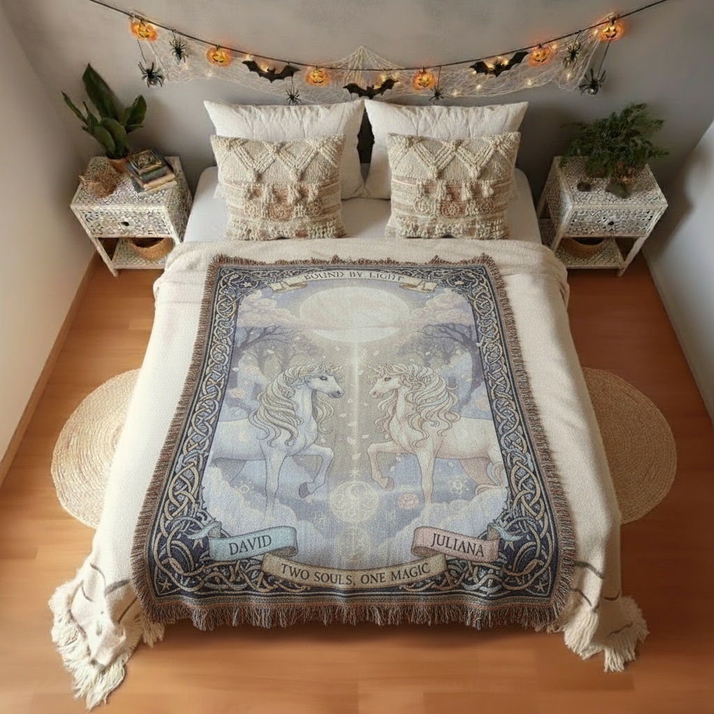 Bound by Light Unicorn Woven Blanket – Mystical Celtic Romance Throw4 Bound by Light Unicorn Woven Blanket – Mystical Celtic Romance Throw4