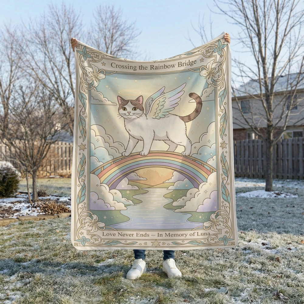 Woven Blanket Memorial - Sherpa Blanket Material Woven Blanket Memorial - Sherpa Blanket Material