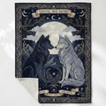 Woven Blanket Wolf Couple – Fleece Blanket Material