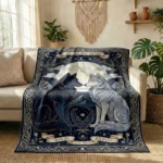 Woven Blanket Wolf Couple – Fleece Blanket Material
