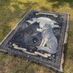 Woven Blanket Wolf Couple – Fleece Blanket Material