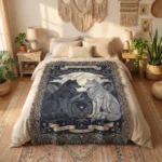 Woven Blanket Wolf Couple – Fleece Blanket Material