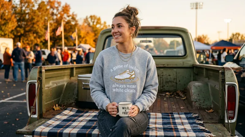 Macro detail of the embroidery showing the satin stitch of the boundary line and the subtle purple thread in the shoelaces