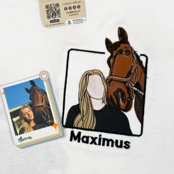 Custom Embroidered Horse Portrait from Real Photo Sweatshirt - Best Gift for Horse Lovers