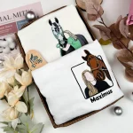 custom embroidered horse portrait from real photo sweatshirt best gift for horse 1