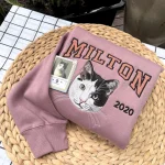 cat embroidered shirts custom pet portrait from photo t shirt sweater unique gif 1