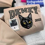 pet embroidery sweatshirt from photo custom cat portrait shirt unique gift for m 1