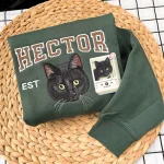 pet portrait gift custom cat face name embroidery sweatshirt personalized cat lo 1