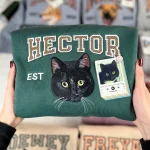pet portrait gift custom cat face name embroidery sweatshirt personalized cat lo 1