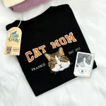 unique cat lovers gifts personalized cat mom sweatshirt from photo portrait cust 1